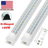 V-f￶rmig 2ft 4ft 6ft 8ft K￼hler T￼r LED-R￶hrchen T8 Integrierte LEDs-R￶hre 120W D-Shanpd Triple Row LED-Leuchten Vorlage in den USA