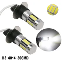 2xH3 30W 4014 LED Xenon vita strålkastare dimma DRL Light Kit Bulb lampa 30SMD 6000K
