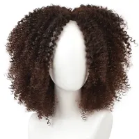 Short Afro Kinky Curly Hair Wigs para mulheres afro-americanas negras Perucas sintéticas
