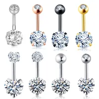 20PCS Belly Button Rings 14G Stainless Steel Crystal Women Girls Navel Ring Tragus Barbell Body Piercing Jewelry 14G