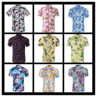 저렴한 가격 판매 여름 하와이 해변 스타일 3D 그래픽 팜 코코넛 나무 꽃 남성 프린트 캐주얼 셔츠 알로하 홀리데이 비치 탑 셔츠