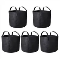 Wholesales Free shipping 5pcs Grow Bags Fabric Pots Root Pouch / Handles Flower Vegetable Planting Pouch