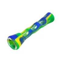 Big Sale mini-Bongs silicone Fumer Tube en verre tube en silicone Mix couleurs Pipes mini-fumeurs de la main d'pipes à tabac portables