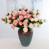 5 piezas por lote al por mayor Luxry Home Decoración de la boda Guirnalda Artificial Rose Flower con 6pcs Flower Head Simulación Floya Flower Guirnalda