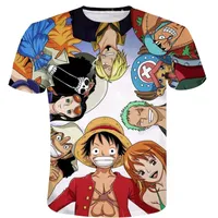 One Piece 3D Печатная мода футболка для моды Женщины / Мужские Летние с коротким рукавом 2019 Случайные футболки Популярные Аниме Модные Tee Рубашки