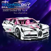 Bugatis Pink Super Sport Racing Model Building Blocks Series Technic Car Bricks 20086 3388 Desenta