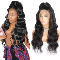 Ishow 360 Frontal Wig 10A Body Straight Water Human Hair Lace Front Wigs Brazilian Peruvian Loose Deep Curly For Women All Ages Natural Color