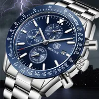 2019 Hommes Regarder Benyar Top Steel Top Business Watch Quartz Casual Sport Sport Sport Horloge Relogio Masculino
