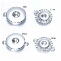 12mm 18mm Noosa Snap Chunks Smycken Tillbehör Resultat Komponenter Metall Snap Knappar för Make Glass Button Base Fittings