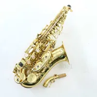 Yanagisawa W010 Högkvalitativ mässing Sopran Saxofon B Flat Music Instruments Gold Lacquer Sax med munstycke Gratis frakt