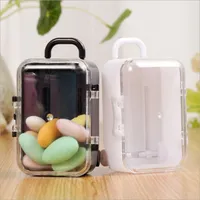 Mini Suitcase Acrylic Clear Candy Box Chocolate Candy Packaging Wedding Party Festive Gift Box Table Decoration K104Q