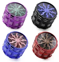 The latest smoking 63X48MM size multiple styles and colors four-layer aluminum alloy material lightning style smoke grinder Support customized logo