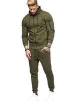 Satılık Moda-Erkek Eşofman Erkek ler Spor Suit Kol Fermuar Dekorasyon Spor uzun pantolon 2adet Giyim Setleri