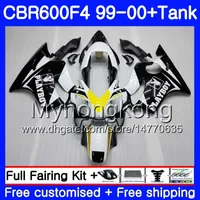 Body + Tank för Honda CBR600 F4 CBR 600 F4 FS Factory Hot White CBR600 F 4 287HM.19 CBR600F4 99 00 CBR600FS CBR 600F4 1999 2000 Fairings Kit