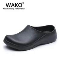 WAKO 9051 Chef Shoes for Men Black Sandals for Kitchen Restaurant Work Shoes Super Anti-skidding Safety Shoes Clogs Size 39-45