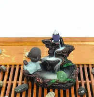 Reflujo incienso quemador resina decoración creativa decoración el pequeño monje Pequeño Buda incensario de uso en casa de té un