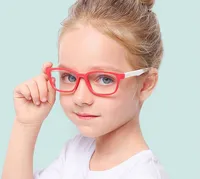 Yeni 2019 Silikon Yumuşak Gözlük Bebek Kız Erkek için Anti Mavi Ray Lens Göz Koruyucusu Çocuk Cam Çerçeve Gözlük Şeffaf Lens 10 Adet / grup
