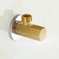 ゴールドフィニッシュブラスアングルバルブバスルーム配管部品ストップバルブトイレバスルームアングルバルブ