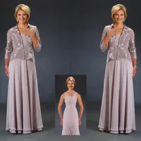 Düğünler için Ceket Kat Uzunluk Dantel Aplike şifon Abiyeleri Gelin Elbise Of 2020 Ursula Anne