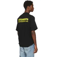 18SS Vetements Sarı logo baskılı tee vintage düz renkli kısa kollu erkekler yaz gündelik hip hop sokak kaykay t-shirt3182