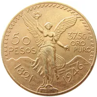 Pièce de monnaie de haute qualité 1946 Mexico Gold 50 Peso