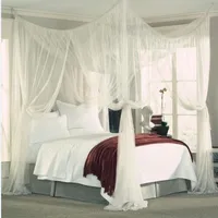 Mosquito Net Tissu Canopy Netting Moustiquaire Quarto Tente de porte pour lit double à quatre portes Mosquito Net confortable