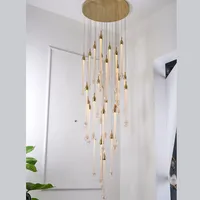 New Luxury crystal led pendant lights staircase long water drop Lighting fixture kitchen restaurant hanging lamp lampy wiszace UPS DHL
