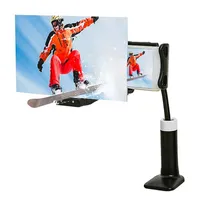 Mobile Phone Screen Magnifier Acrylic ABS 12 Inch HD Magnifying 3D Movie Video Amplifier With Flexible Expander Lazy Person Clip Holder