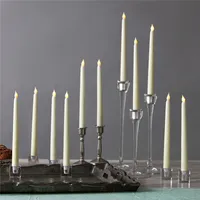 Led 11 INch Led Battery Operated Flickering Flameless Ivory Taper Candle Lamps Stick Candle Wedding Table Room Church Decor 28cm