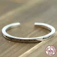 100% S925 pulsera de plata de ley personalidad estilo de moda simple estilo de apertura dominante para enviar un regalo joyas brazaletes