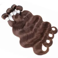 # 4 çikolata kahverengi insan saç demetleri Brezilyalı bakire vücut dalga saç örgüleri 3/4 demetleri 12-24 inç 100% remy insan saç uzantıları