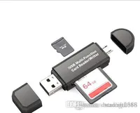 SZ Alla i ett multifunktionsminneskortläsare Mini USB 2.0 OTG Micro SD TF-kortläsare Adapter för PC Bärbar dator Svartvit