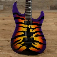 Personalizado Japão George Lynch Assinatura Tigre Tigre Sunburst Borda Roxo Guitarra Elétrica Fingerboard de ébano, Floyd Rose Tremolo, Sintonizadores de Bloqueio