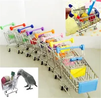 Ny Mini Supermarket Varukorg Färgglada Funny Pretend Play Toys Trolley Pet Bird Parrot Hamster Toy