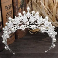 Fashion Wedding Bridal Tiaras Crowns Faux Pearls Rhinestone Bride Headpieces Jewelry Party Crown High Quality Hair Accessories
