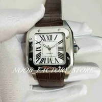 Luxueuse excellente qualité sportive 100 xl Montre mécanique automatique de luxe noir de luxe hommes 40mm bracelet en cuir brun bracelet montre