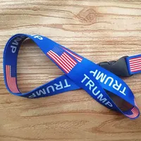 Trump Borstkaart Riem Verwijderbare Vlag van de Verenigde Staten Sleutelhangers String Badge Hanger Party Gift Mobiele Telefoon Lanyard Gratis DHL