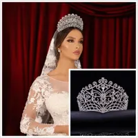 Korting Luxe Rhinestone Bridal Crowns Tiaras Hoofdband Bruiloft Juweliers Verjaardagsfeestje Princess Crown Haar Decors Juwelen Bruiden Sieraden