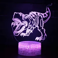 BRELONG LED Dinosaur 3D Night Light Colorful Gradient Bedside Lights Festival Decoration Lighting 1 pcs