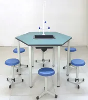 アルミ合金木材構造研究室学生ベンチ六角形化学実験室テーブル