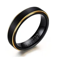 Zorcvens 2018 nuovo anello di tungsteno nero e oro nero per gioielli da uomo 6mm nero anello di carburo di tungsteno nero