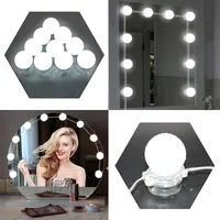 10 led lampen spiegel eitelkeit kosmetikspiegel lichter led lampe kit objektiv scheinwerfer led lampen kit diy make-up lampe licht