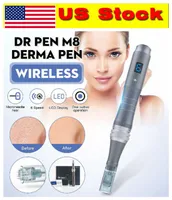 Amerikaanse voorraad !!! 2020 Nieuwste draadloze elektrische oplaadbare M8-W Ultima Derma Pen Auto Dr Pen Huidverzorging Microneedle Therapie MTS PMU