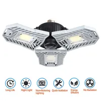 LED Garage Light 60W E27 6000LM Deformable Ceiling Lighting Ultra-Bright Mining Lamps Warehouse Lamp with 3 Adjustable Panels