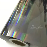 Atacado PVC 1.52 * 20 m bolha de ar livre Laser Chrome holográfica Rainbow Color envoltório de filme de vinil adesivo de carro