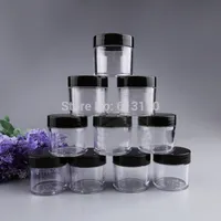 Nieuwe Collectie 30G Clear Cream Jar Eye Shadow Jar Black Cap 30ml Lege tikken Mini Sample Jar Gratis verzending