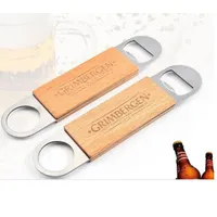 Wood Handle Beer Bottle Opener Bartender Bottle Opener Stainless Steel Wooden Handle Beverage Beer Openers Kitchen Tools