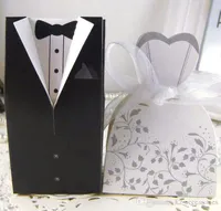 100pcs /50Pairs Floral Bride and Groom Box Caixas de casamento favorecem as caixas de jóias presentes