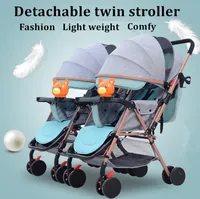 Passeggini gemelli passeggini combinabili e staccabili passeggini Twin Baby carrello per bambini Staccabile Passeggino leggero Passeggino pieghevole Pieghevole