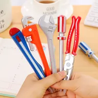 Creative Hardware Tools Ballpoint Pens Quality Pen Wrench Hammer Utility Knife Shape Writing Pen Party Favor Gift QW9659
